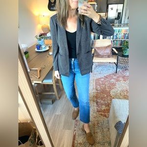 LOFT Gray Herringbone Blazer